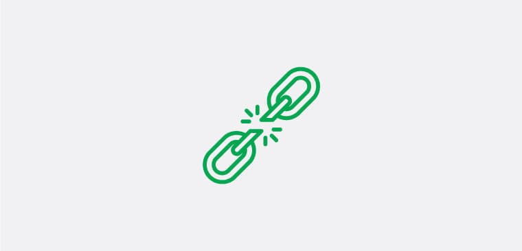 Slavery icon. Broken chain